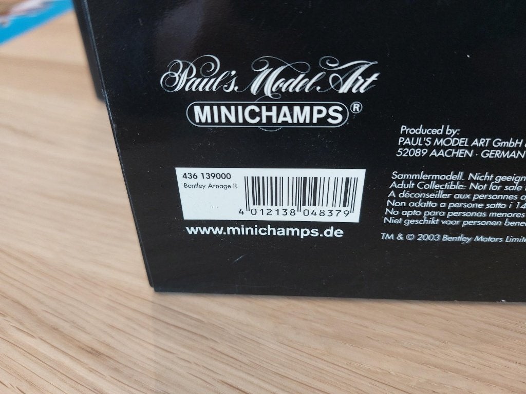 Minichamps Bentley Arnage R 1/43, Enlèvement ou Envoi, Neuf, Voiture, MiniChamps