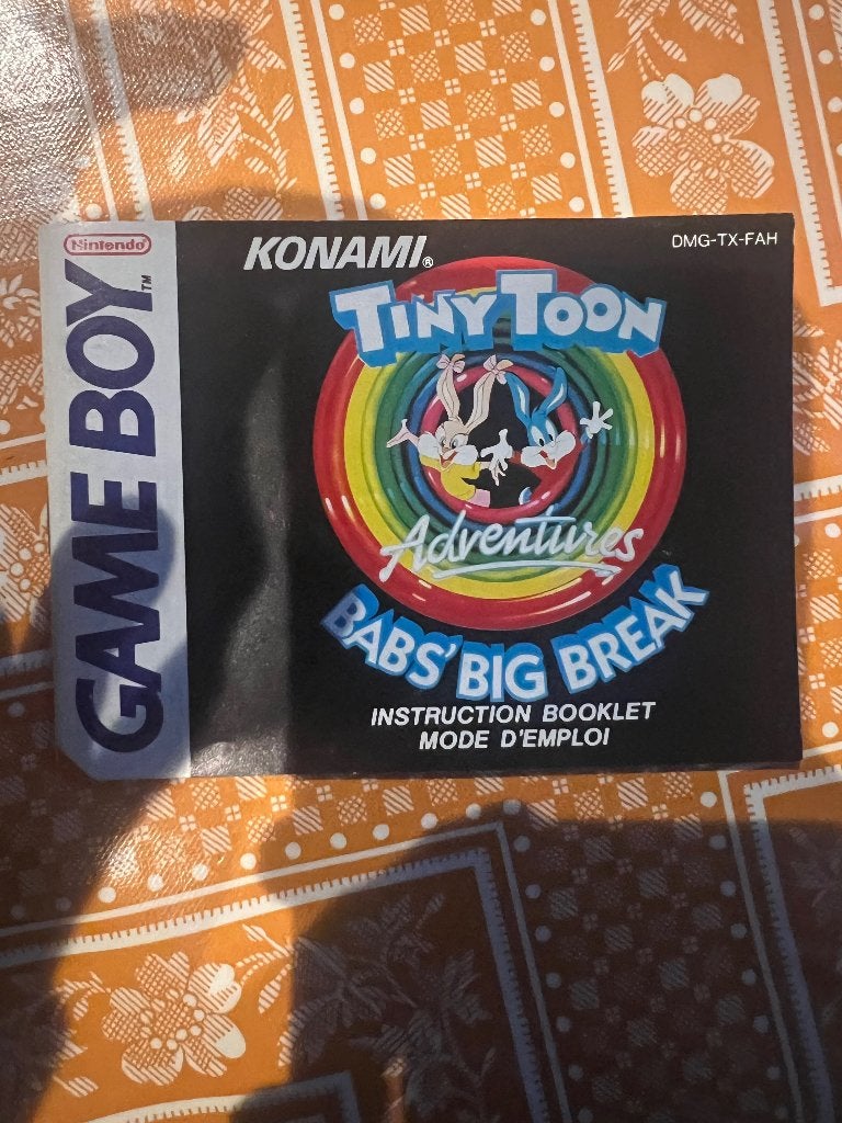 handleiding Tiny Toon, Games en Spelcomputers, Games | Nintendo Game Boy, 1 speler, Zo goed als nieuw, Vanaf 3 jaar, Ophalen