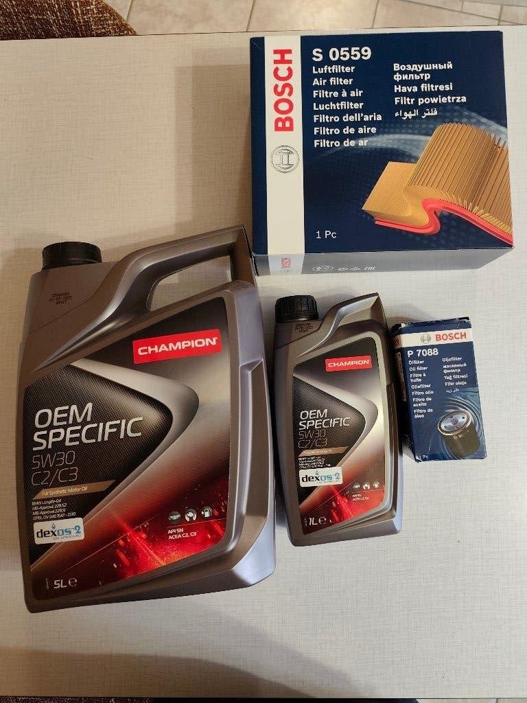 Set van olie, oliefilter en luchtfilter, Ophalen