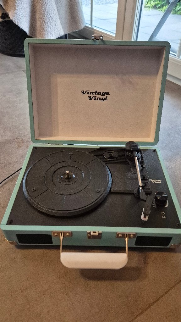 Vintage vinyl koffer draagbare platenspeler, Audio, Tv en Foto, Platenspelers, Ophalen of Verzenden, Gebruikt, Platenspeler