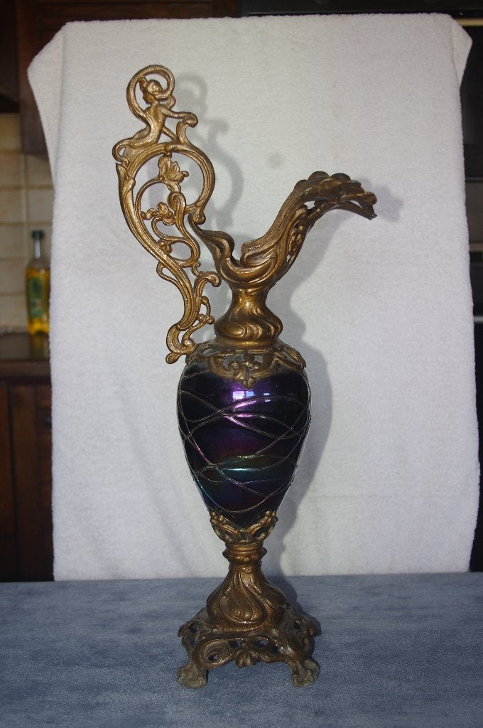 Antieke boheemse Art Nouveau/Jugendstil sierkan., Antiek en Kunst, Ophalen