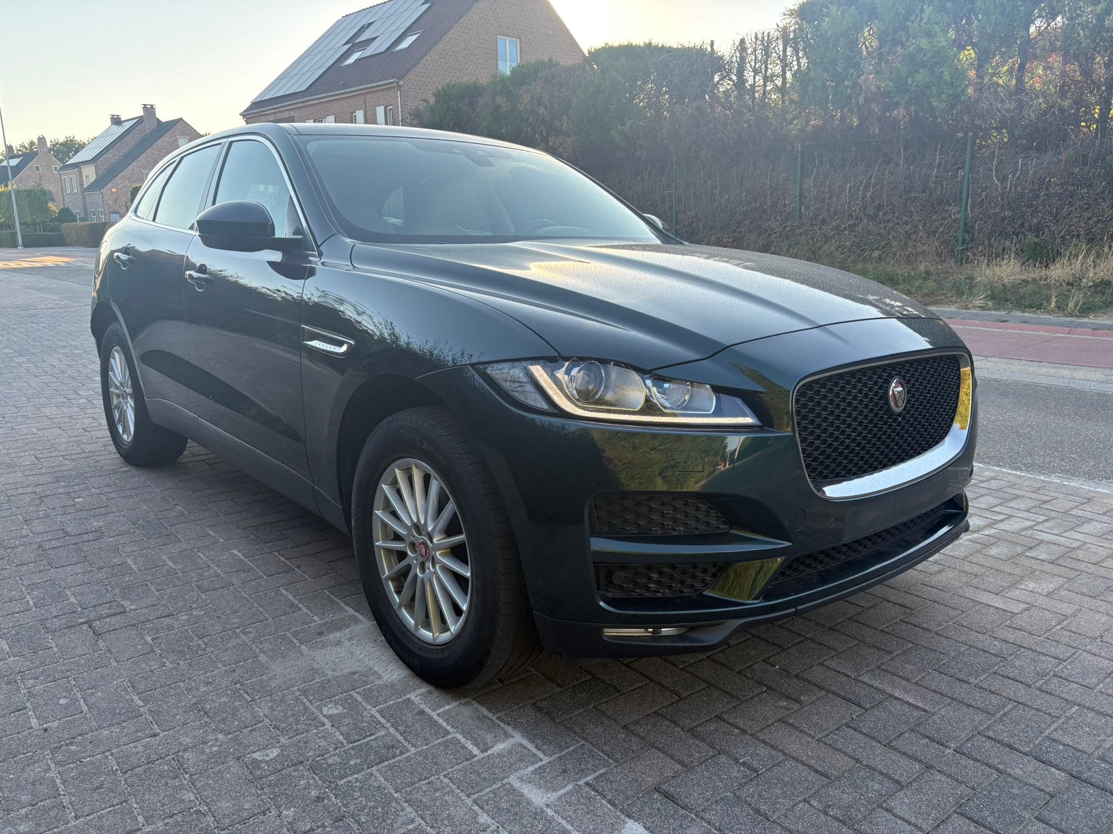 Jaguar F pace 2.0 AWD manueel topstaat british racing green, Autos, Jaguar, Cuir, Achat, Boîte manuelle, 5 portes