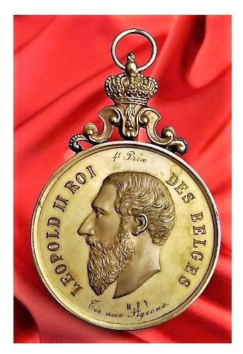 Bronze ~ Médaille avec couronne 🥉Léopold II Roi des Belges, Enlèvement ou Envoi, Bronze