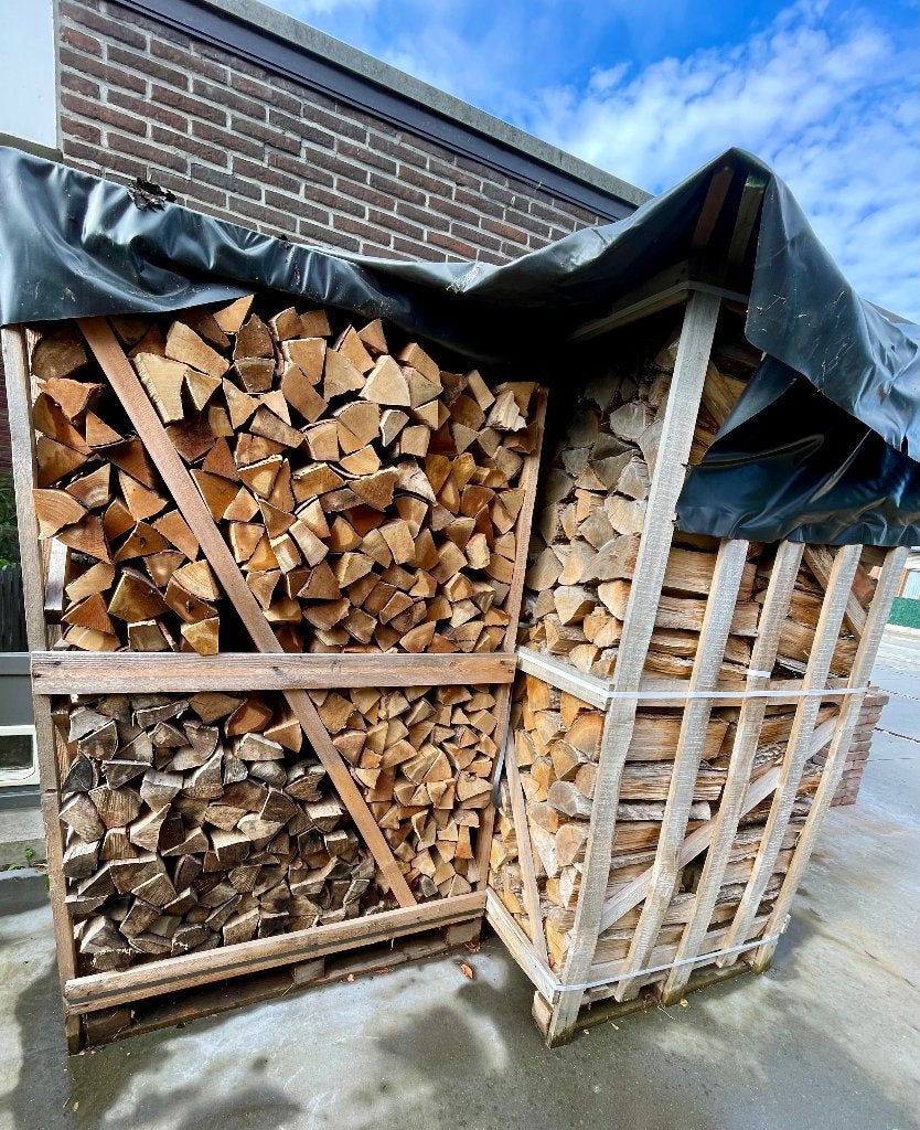 1 palette de hêtre 23cm, Bois de chauffage, Jardin & Terrasse, Moins de 3 m³, Enlèvement, Hêtre, Bûches
