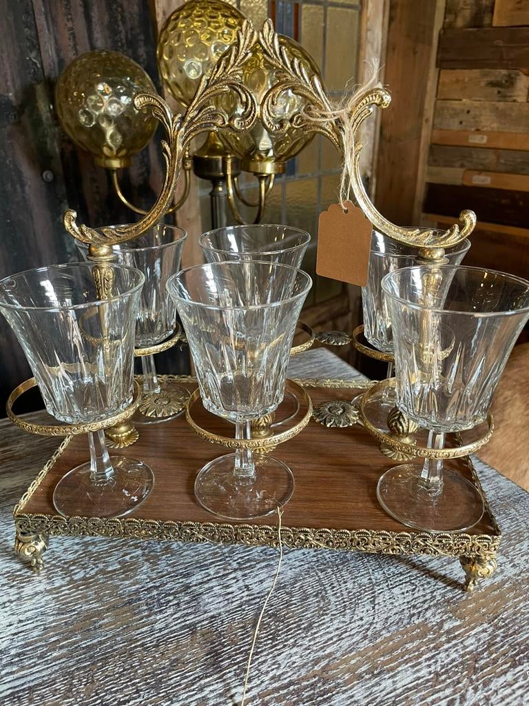 Service à liqueur français avec verres en cristal, Enlèvement ou Envoi