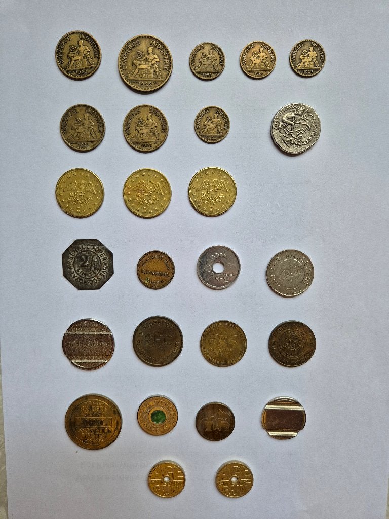 26 stuks : penningen, token , jeton ,..., Ophalen of Verzenden, Munten