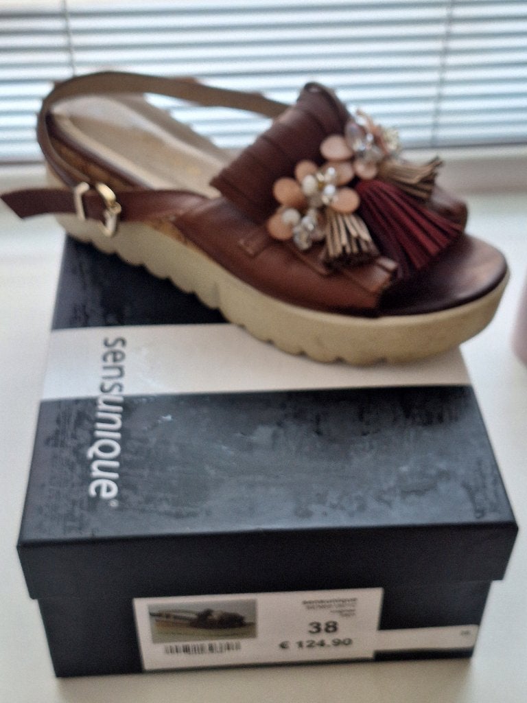 elegante open schoen Sensunique cognac, Kleding | Dames, Ophalen, Overige kleuren, Sensunique, Sandalen of Muiltjes