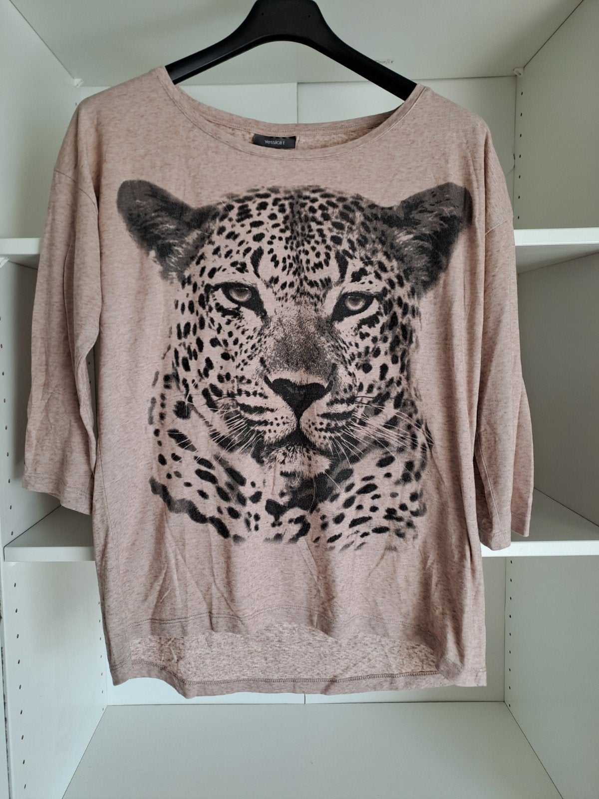 Mt M Oudroze T-shirt met lange mouwen luipaard, Kleding | Dames, T-shirts, Maat 38/40 (M), Ophalen of Verzenden, Korte mouw, Roze
