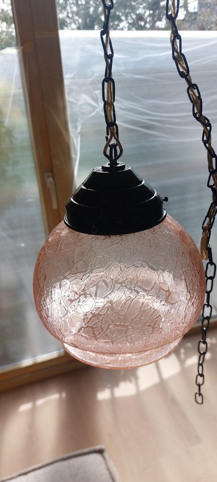 glazen lamp in craquelé, Ophalen, Glas