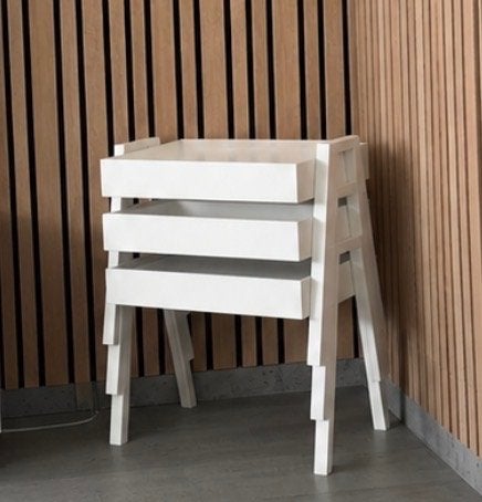 Bijzettafel, Huis en Inrichting, Tafels | Bijzettafels, Zo goed als nieuw, Rechthoekig, 60 cm of meer, 55 tot 75 cm, Hout, Ophalen
