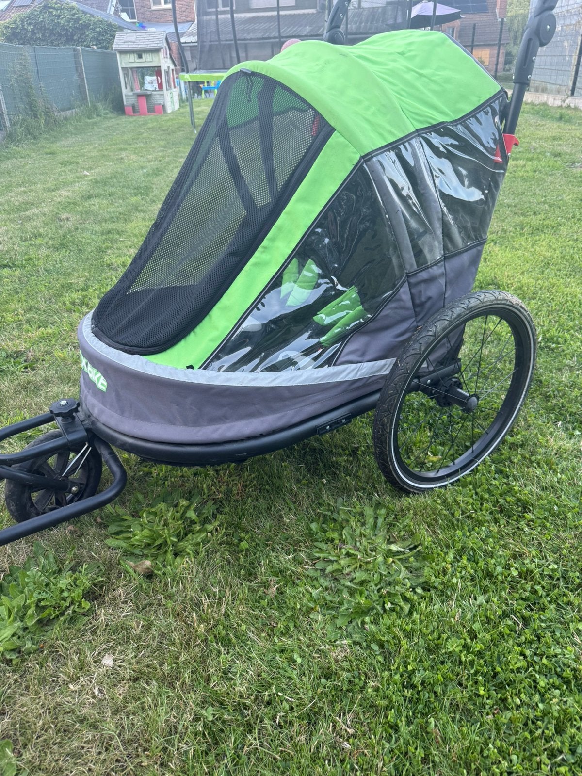 Fietskar 2 kindjes Ax.bike, Ophalen, Gebruikt, Opvouwbaar, Kinderkar