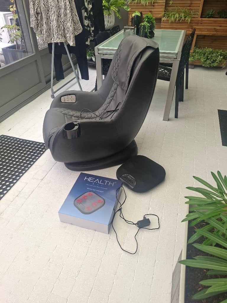 Massage zetel + massage voet toestel, Ophalen, Zo goed als nieuw, Massagestoel of Kussen