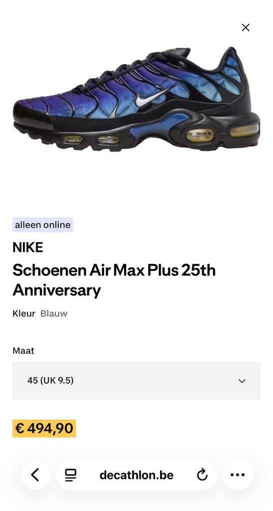 Nike tn 25th anniversary schoenen maat 45, Enlèvement ou Envoi, Neuf
