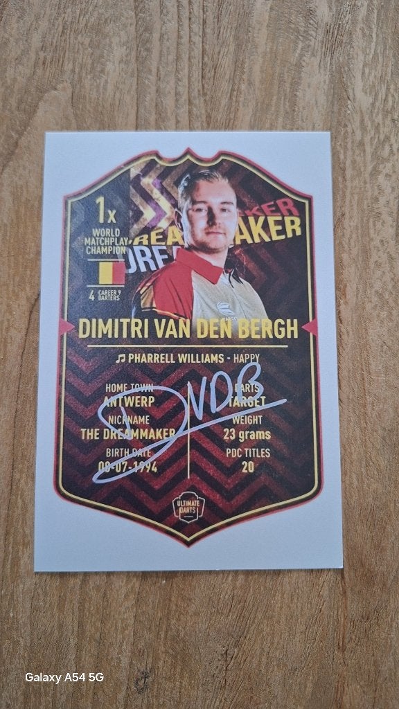 Foto met handtekening (print); Dimitri van den Bergh # Darts, Sport en Fitness, Ophalen of Verzenden, Nieuw, Overige typen