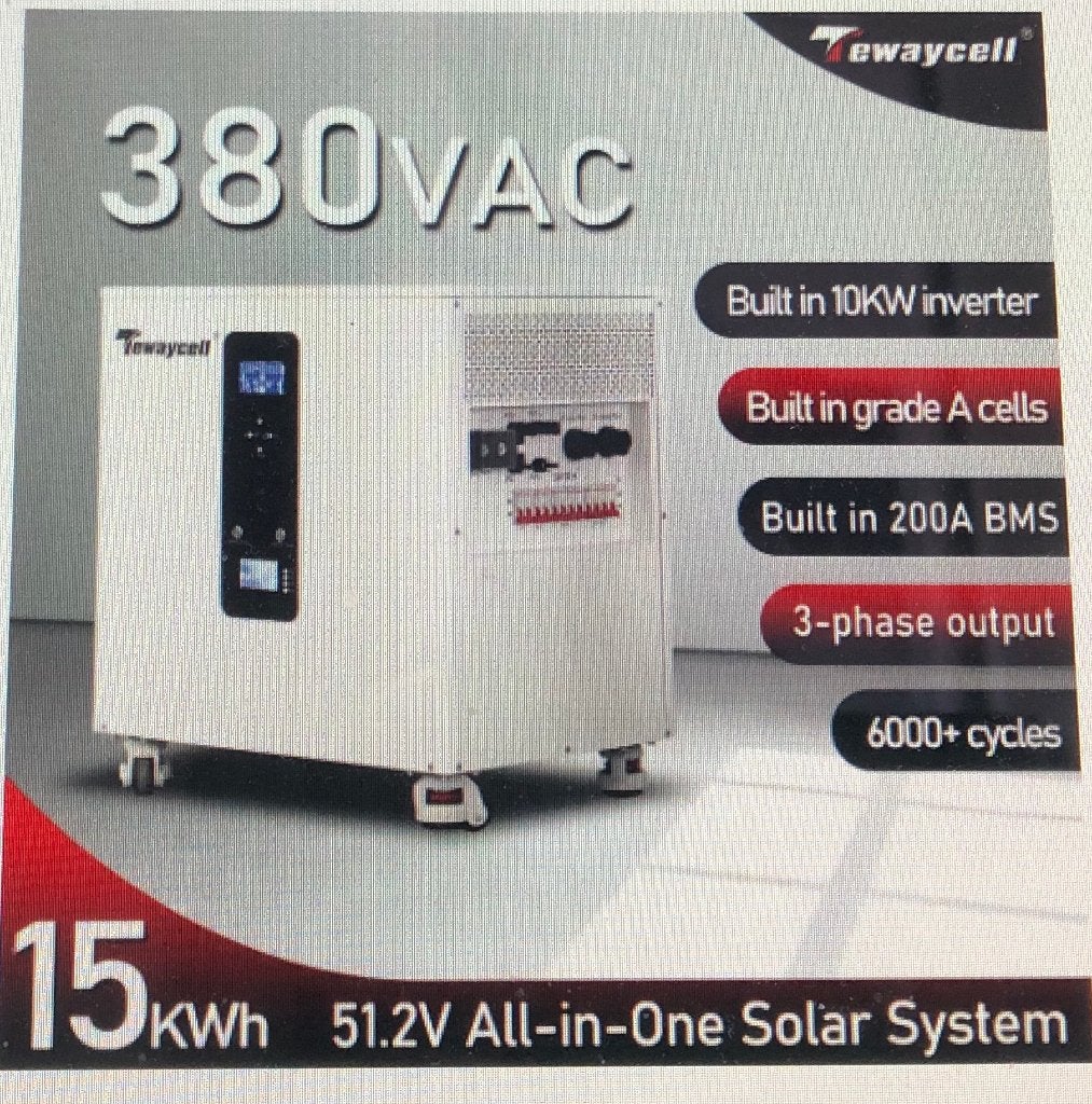 batterij voor zonnepanelen 380V met inbouw 10kw omvormer !!!, Ophalen, Nieuw, Compleet systeem, 200 wattpiek of meer