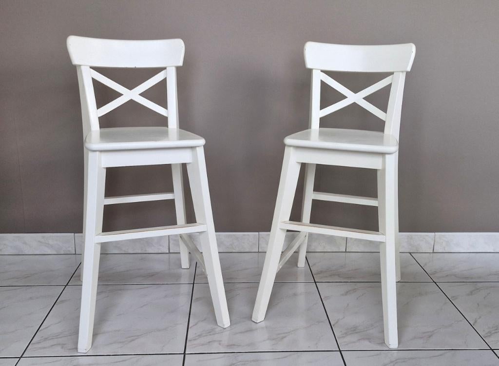 2 witte kinderstoelen - Ikea Ingolf, Enlèvement, Utilisé, Chaise(s)
