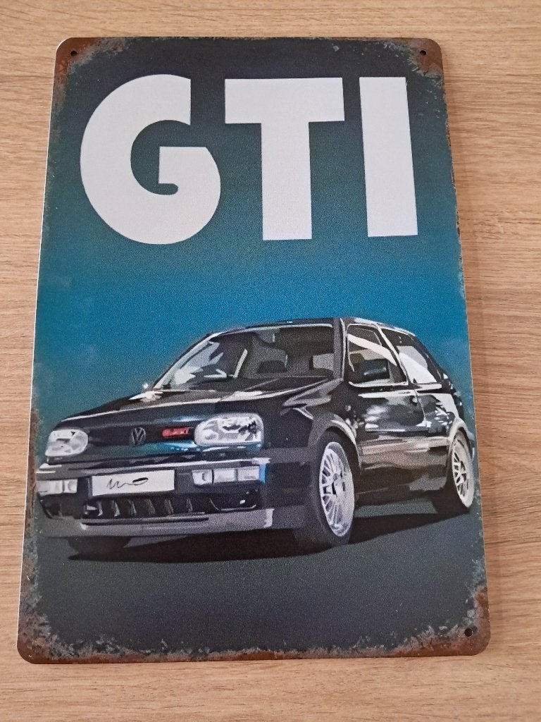 VW Golf 3 GTI metalen bord, Verzamelen, Ophalen of Verzenden, Nieuw, Auto's