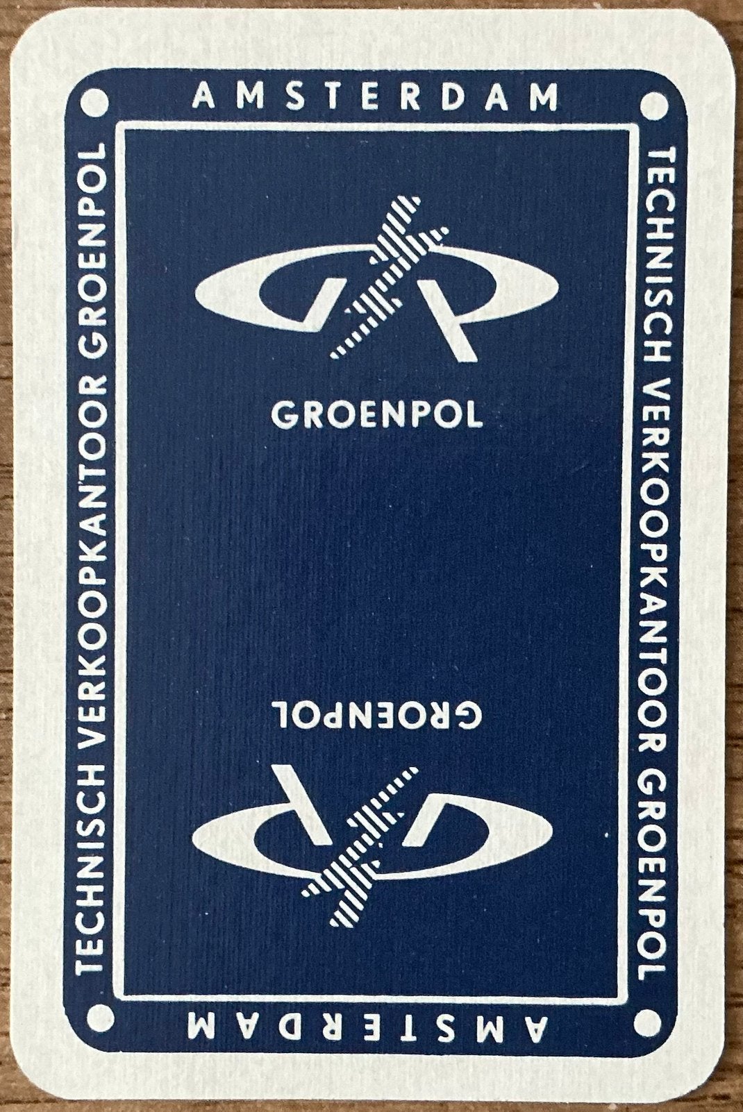 Carte à jouer GROENPOL/AMSTERDAM, Enlèvement ou Envoi, Comme neuf, Carte(s) à jouer