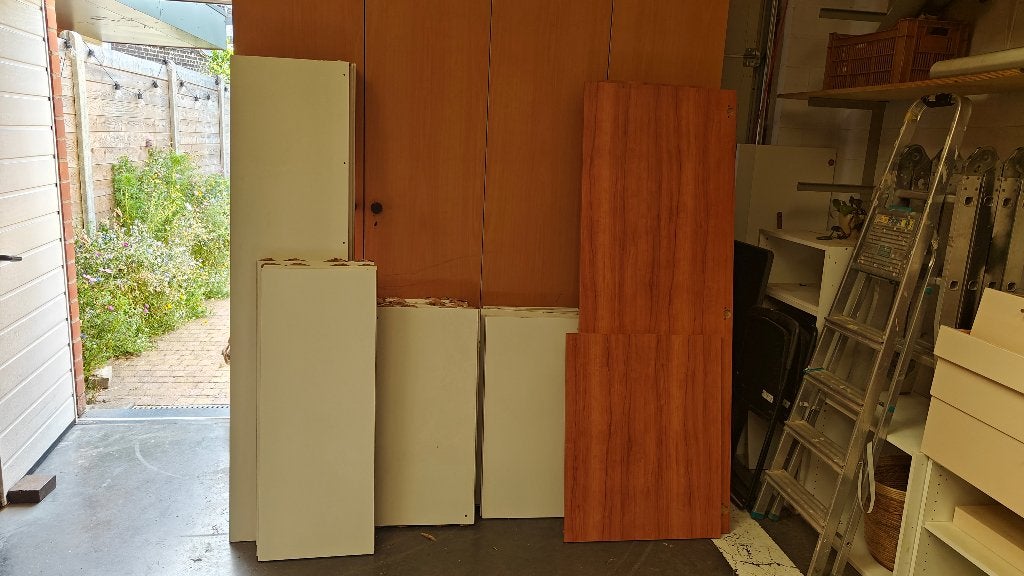 Groot lot gelamineerde spaanplaten 18mm (ca. 30m²), Ophalen, Gebruikt, Hout, Minder dan 20 mm