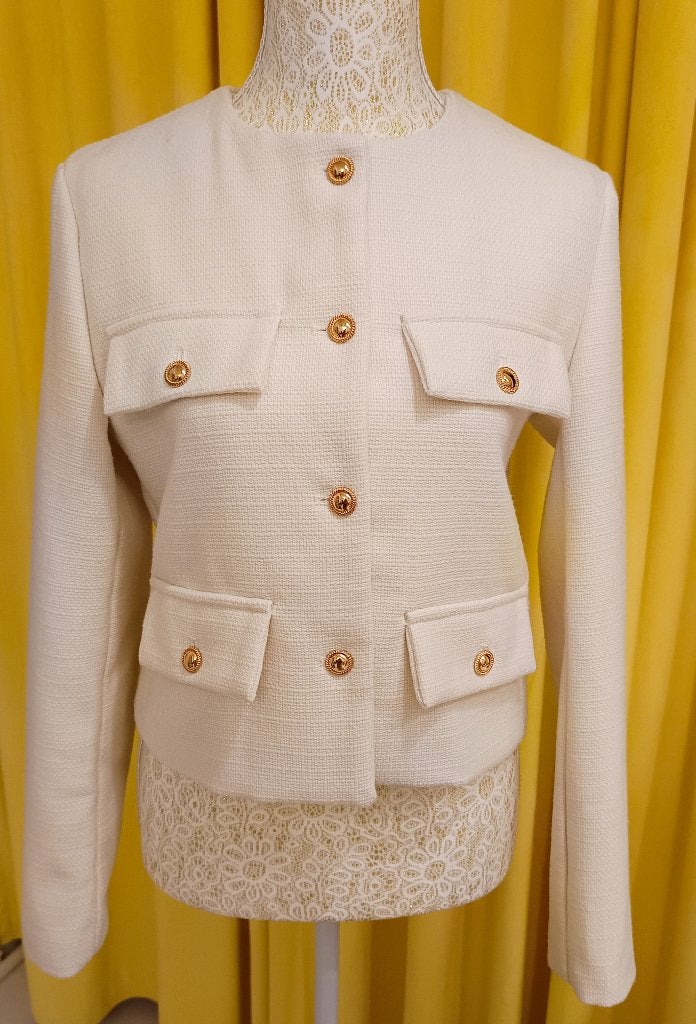 Tweed jacket. Size XS, Kleding | Dames, Jasjes, Kostuums en Pakken, Wit, Ophalen of Verzenden, Zo goed als nieuw, Jasje