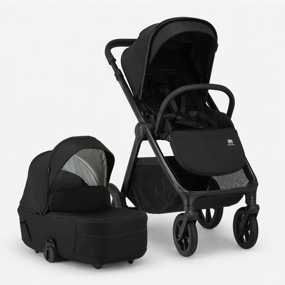 Deryan Otis Kinderwagen 2-in-1 Wandelwagen Reiswieg - Zwart, Ophalen of Verzenden, Zo goed als nieuw, Overige merken, Verstelbare rugleuning