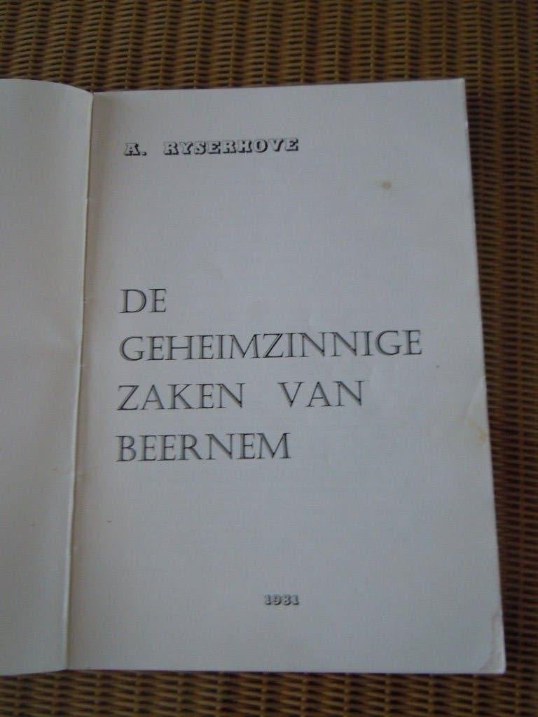 de geheimzinnige zaken van Beernem- Ryserhove, Boeken, Ophalen of Verzenden