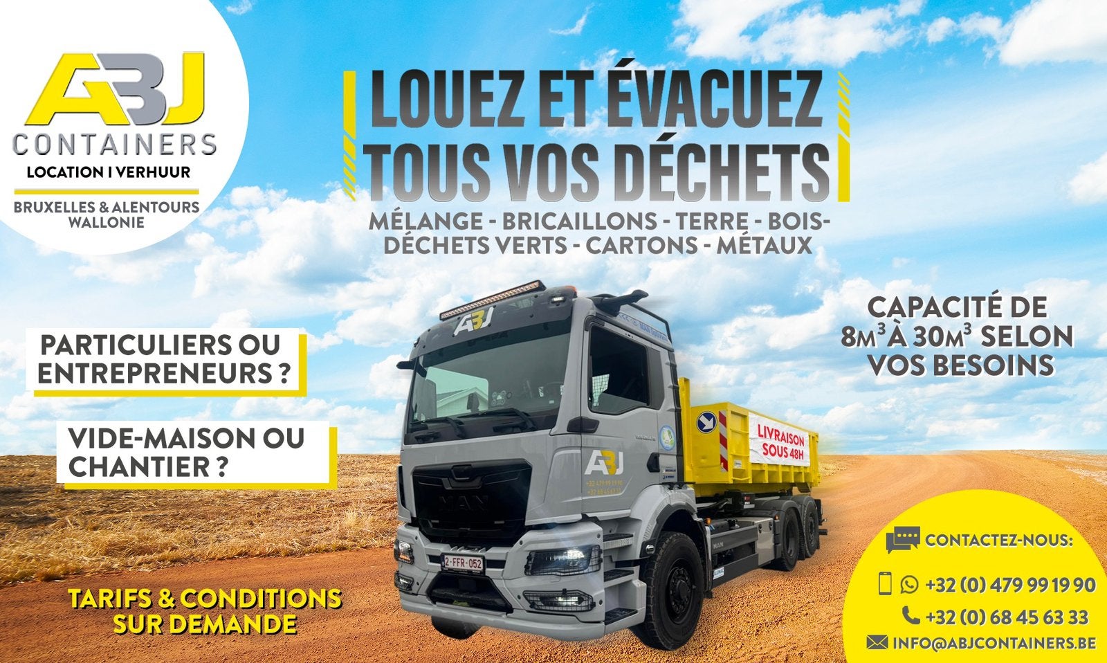 Verhuur van afvalcontainers, Bricolage & Construction, Conteneurs, Enlèvement