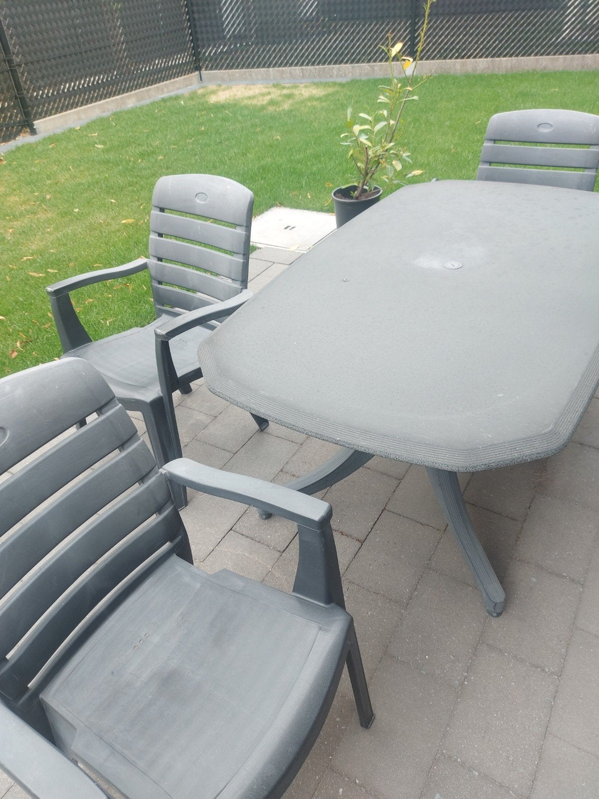 Gratis tuintafel + 4 stoelen, Tuin en Terras, Ophalen