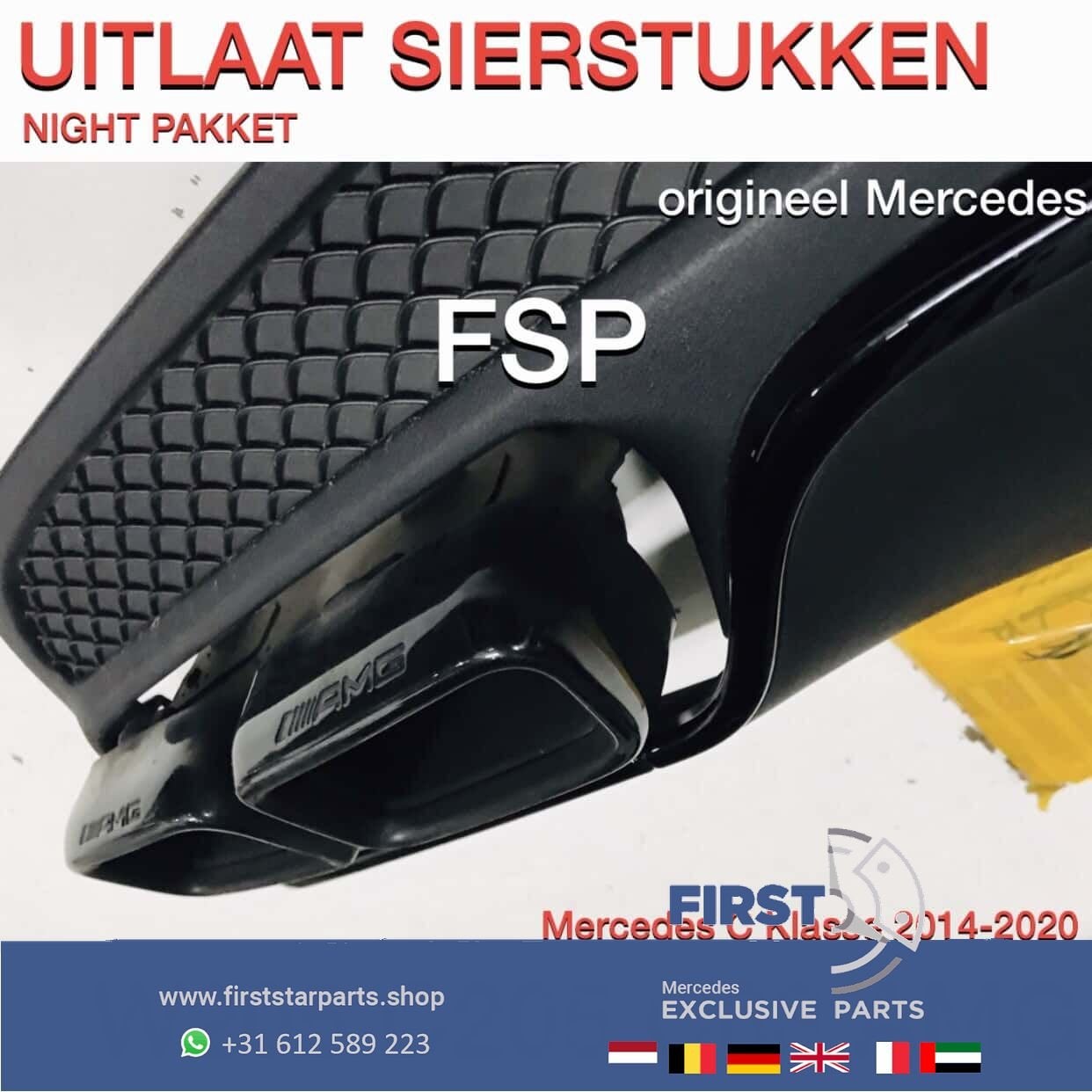 W205 C205 C63 AMG UITLAATSIERSTUKKEN Mercedes C Klasse 2014-, Autos : Pièces & Accessoires, Systèmes d'échappement, Utilisé, -