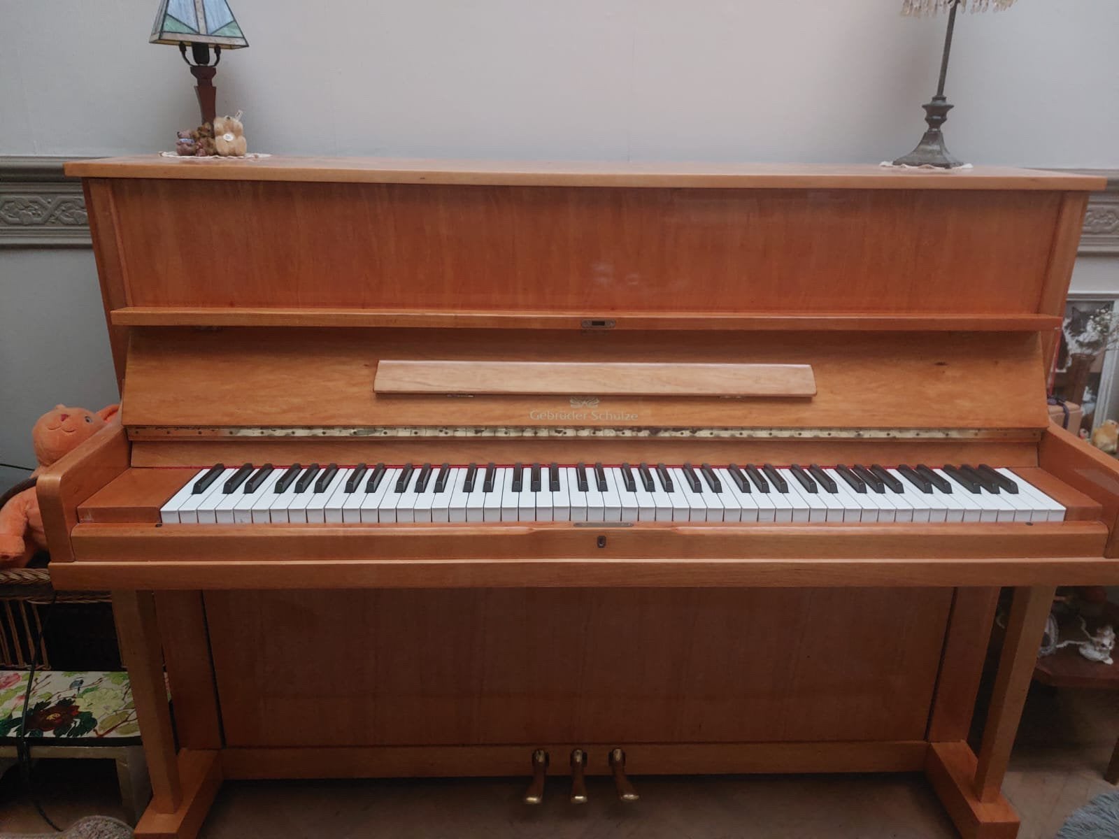 Piano Gebrüder Schulze (bois de chêne), Musique & Instruments, Brillant, Comme neuf, Brun, Enlèvement