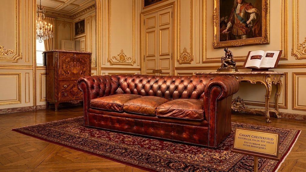 Canapé de collection Chesterfield Anglais 3 places, Enlèvement ou Envoi