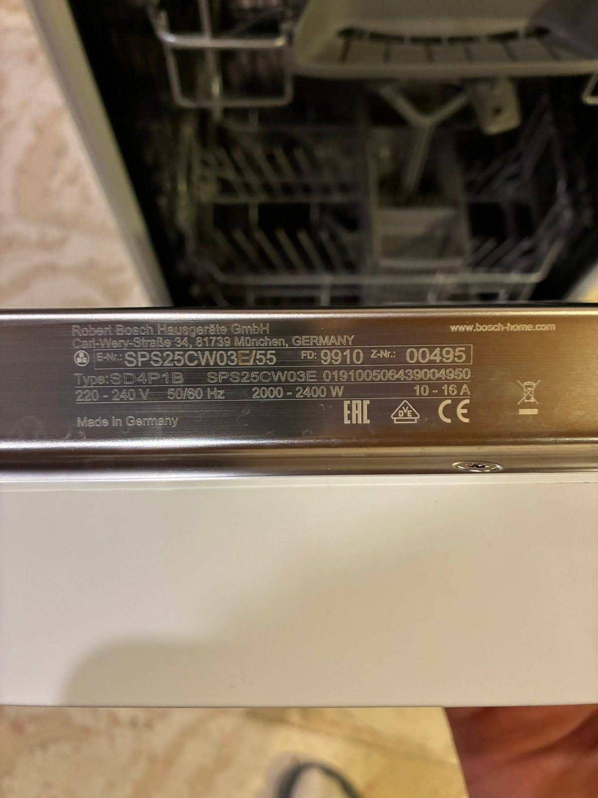Afwasmachine 45cm BOSCH 2019 zo goed als nieuw, Elektronische apparatuur, Ophalen, Energieklasse A of zuiniger, Minder dan 10 liter