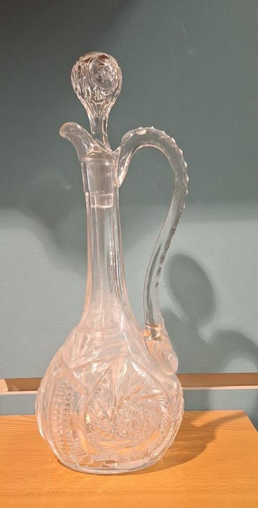 Vintage witte kristallen karaf van Val St Lambert, Ophalen