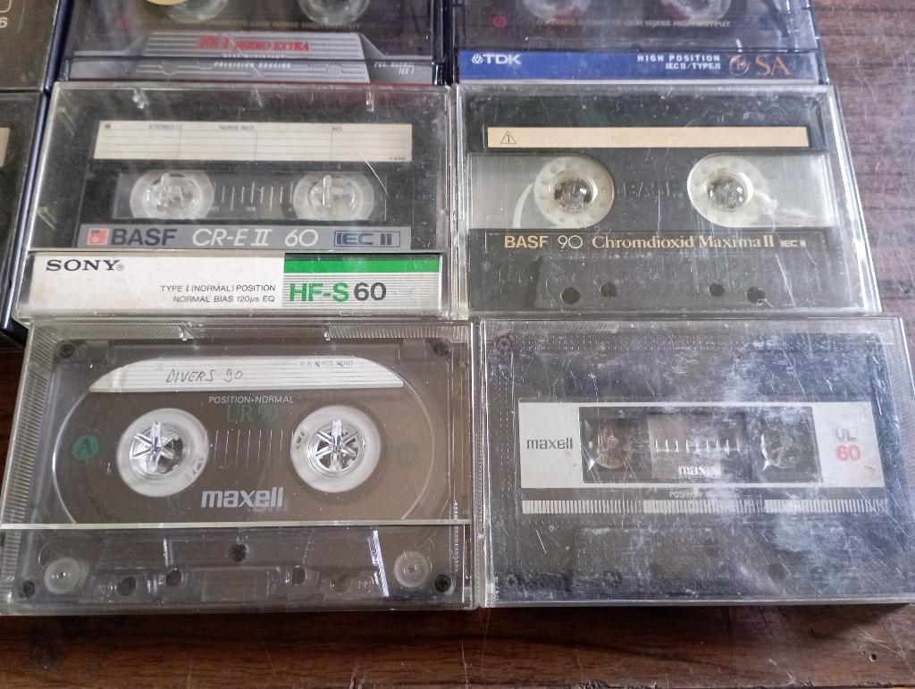 Pakket van 14 K7-audio Maxell TDK BASF, Cd's en Dvd's, Cassettebandjes, Ophalen, Gebruikt, 2 t/m 25 bandjes, Overige genres