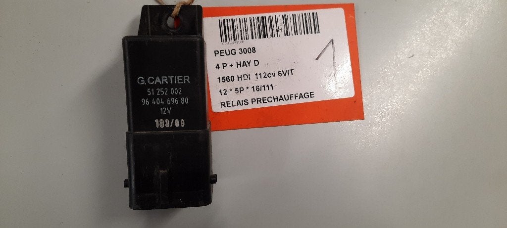 RELAIS BOUGIE PRECHAUFFAGE 3008 I (0U / HU) (9640469680), Autos : Pièces & Accessoires, Utilisé, Peugeot