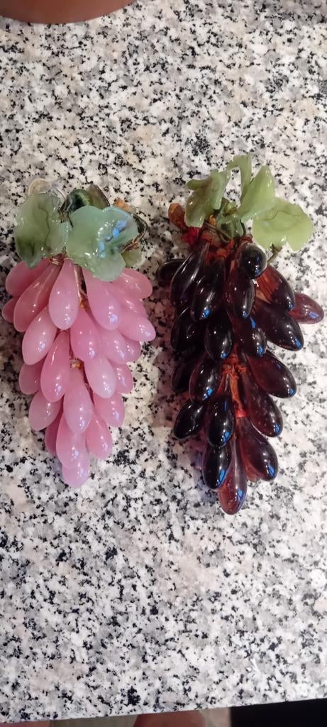 2 oude glazen druiventrossen, Ophalen of Verzenden