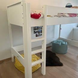 Bopita hoogslaper - wit - inclusief lattenbodem en matras, Ophalen, Hoogslaper, Eenpersoons, 210 cm