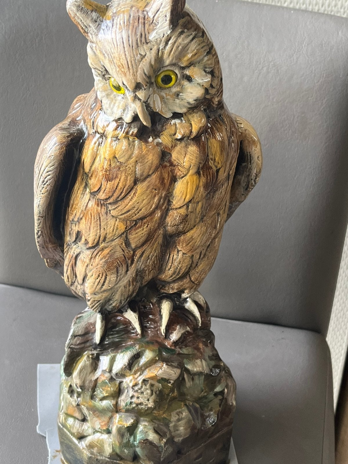 Stenen uil met glazen ogen, Collections, Collections Animaux, Enlèvement, Comme neuf