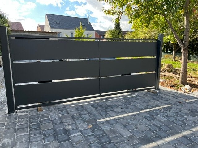 Tuinpoort Metal (schuifpoort), Tuin en Terras, Ophalen, Staal, Schuifpoort, Nieuw