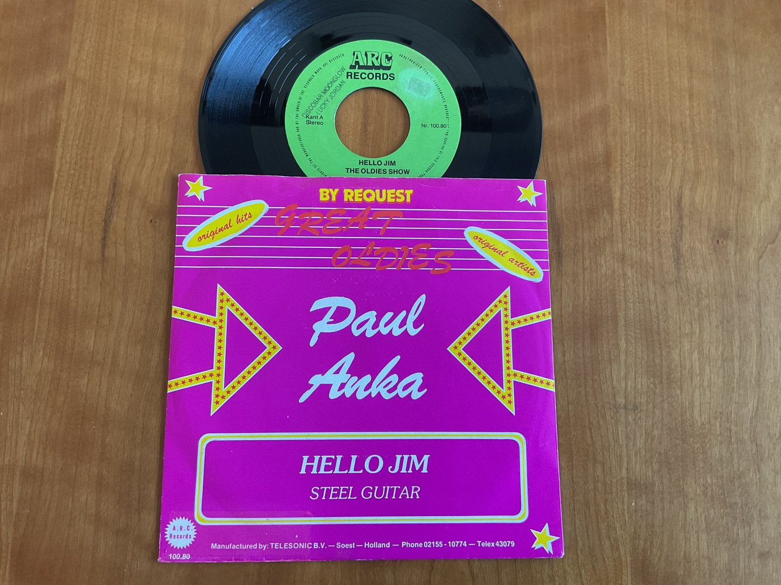 Paul Anka - Hello Jim / Steel Guitar., Ophalen of Verzenden, Gebruikt