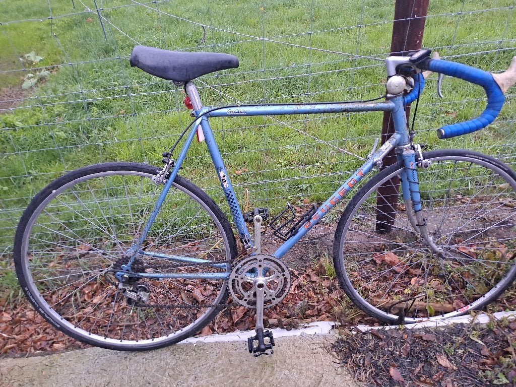 Vintage Peugeot Racefiets, Fietsen en Brommers, Gebruikt, Velgrem, Aluminium, Ophalen