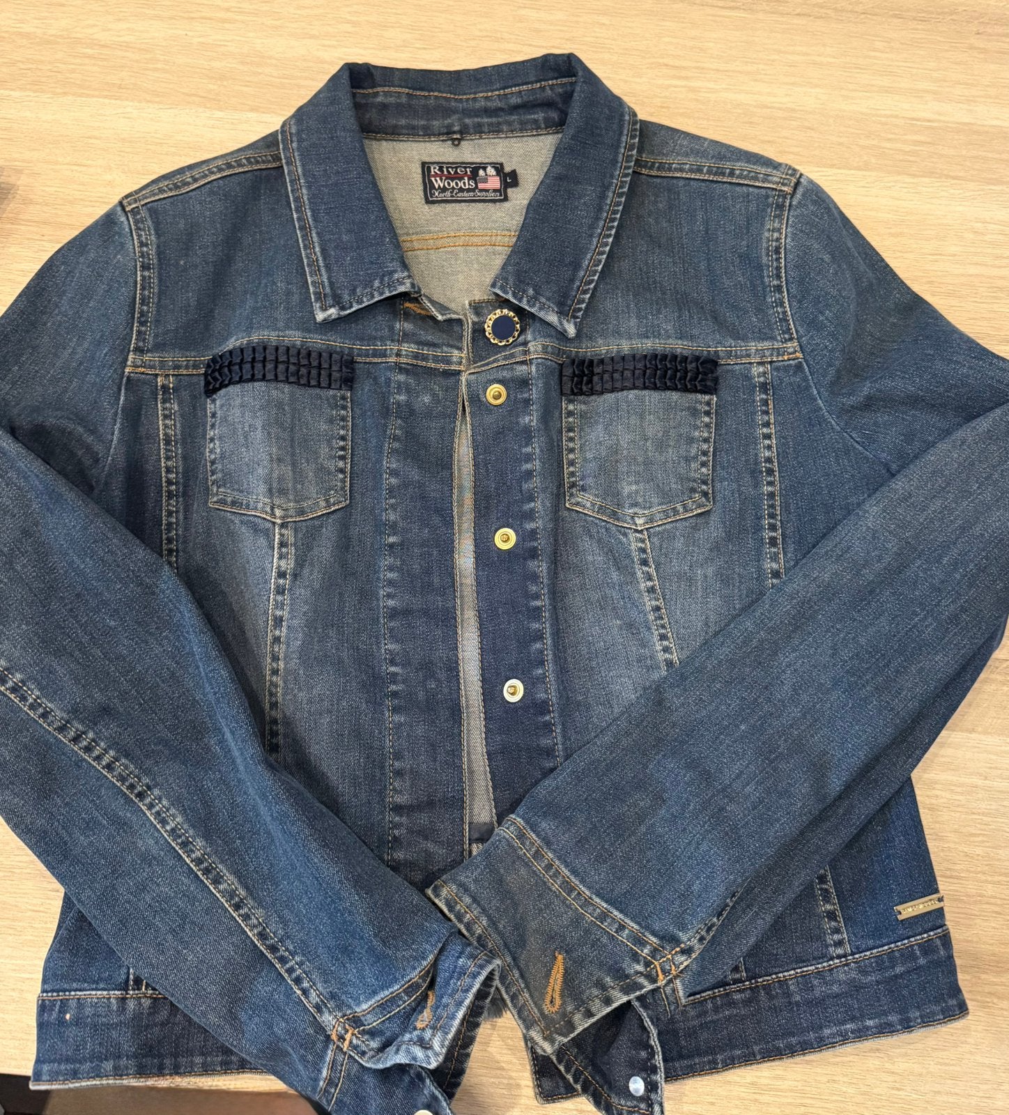 River Woods Jeans Jasje Maat L, Kleding | Dames, Ophalen, Zo goed als nieuw, Maat 42/44 (L)