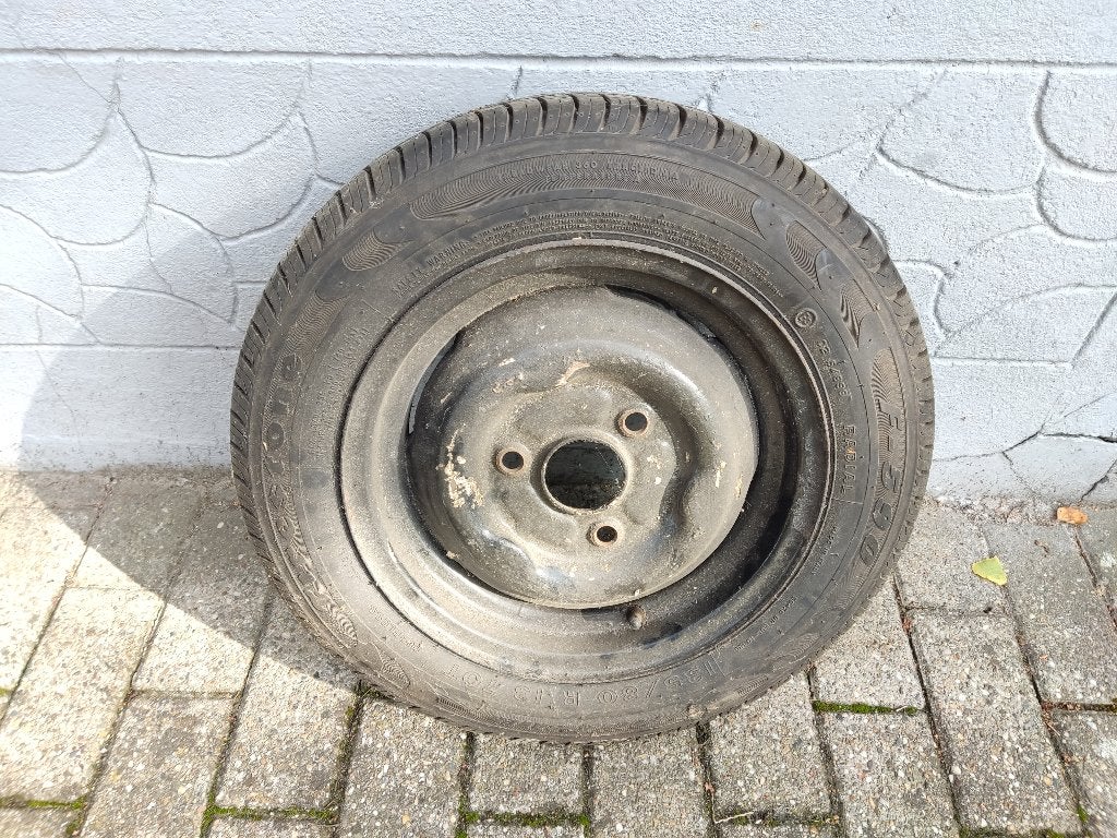 Band  135/80-13 + Velg 3 gats 3x115, Auto-onderdelen, Ophalen, Gebruikt, 13 inch, Banden en Velgen