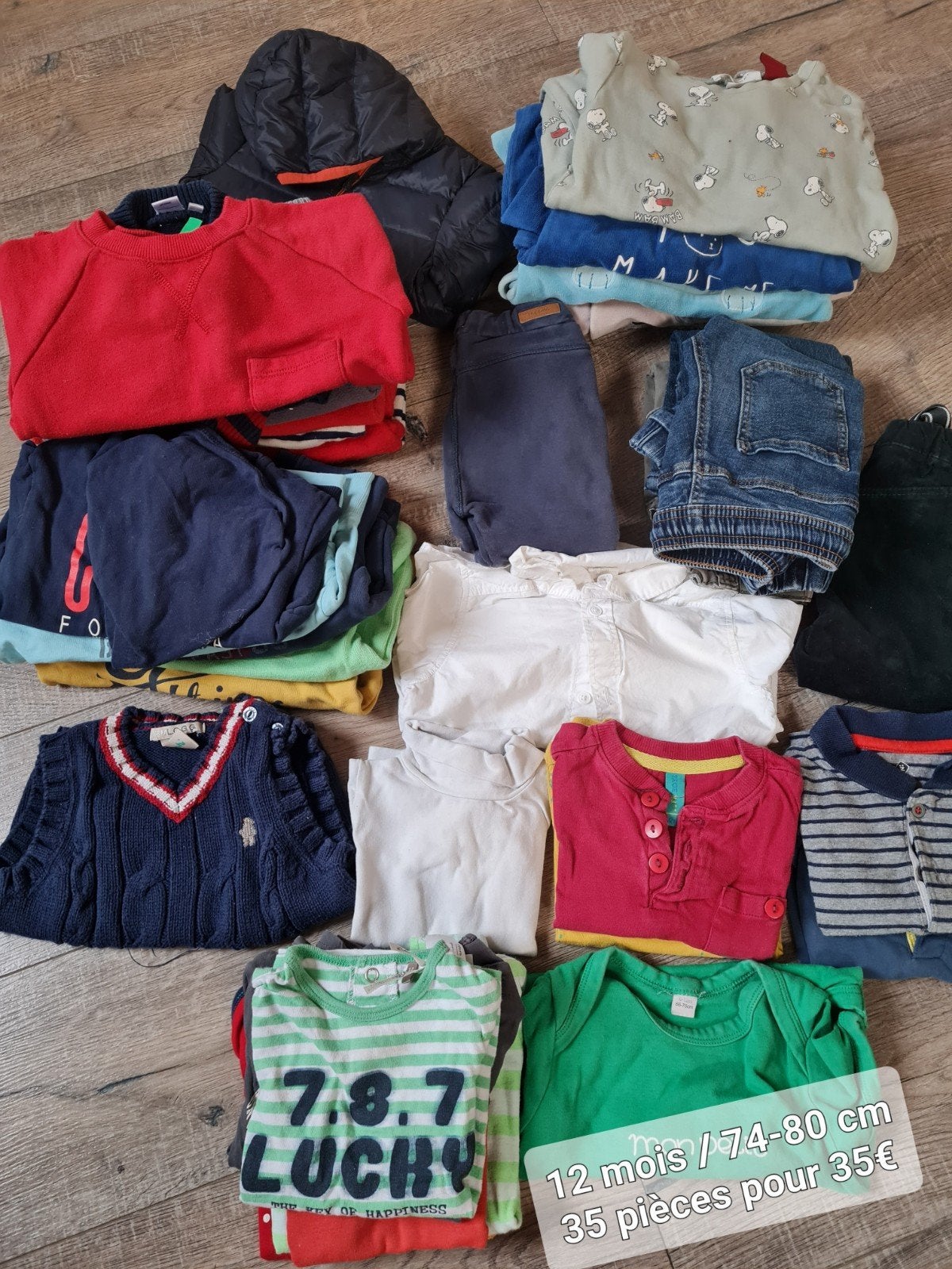 Lot vêtements garçon - 9-12 mois / 74-80 cm, Enlèvement ou Envoi