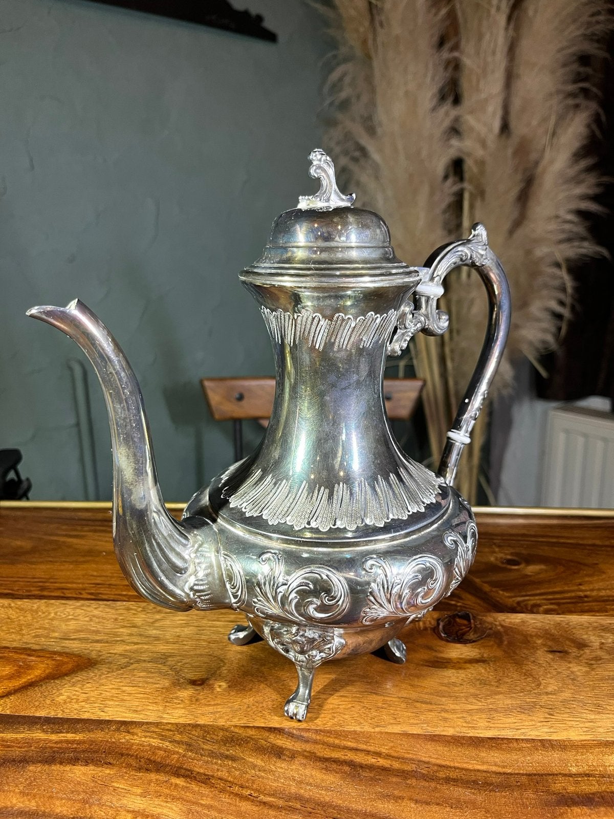 Verzilverde koffiepot in oude Franse rococo-stijl, Ophalen of Verzenden