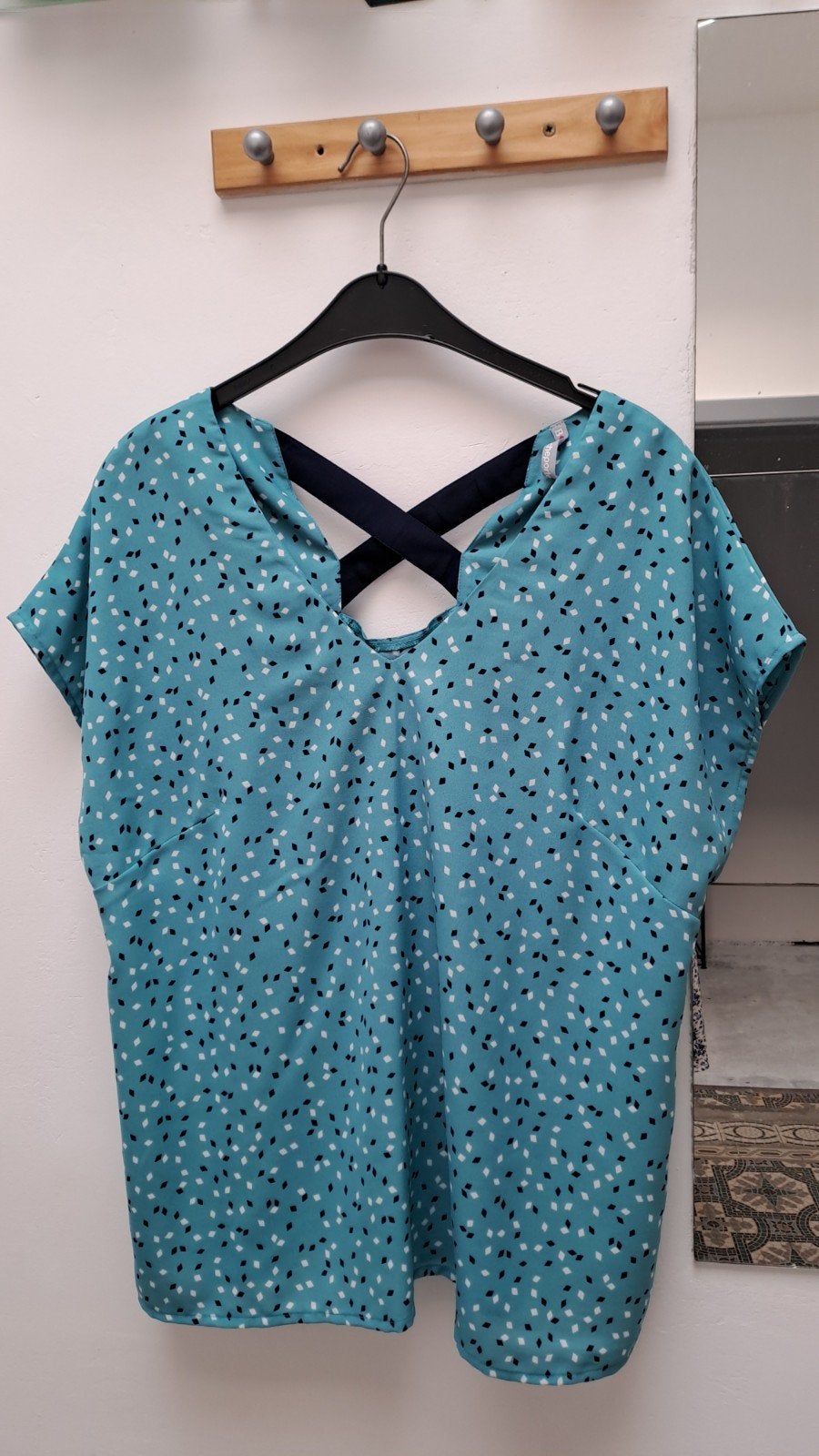 Blouse Col en V, Kleding | Dames, Blouses en Tunieken, Blauw, Blancheporte.Belgique, Maat 46/48 (XL) of groter, Nieuw