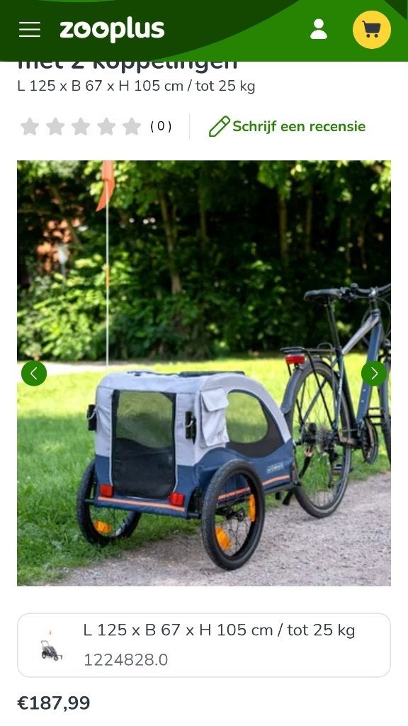 Hondenfietskar, Dieren en Toebehoren, Honden-accessoires, Zo goed als nieuw, Ophalen