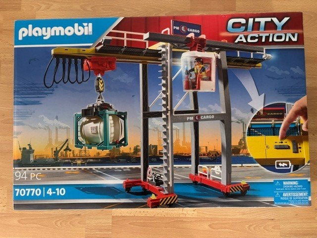 Playmobil 70770 Portail de grue avec conteneur électrique, Enlèvement, Comme neuf, Ensemble complet
