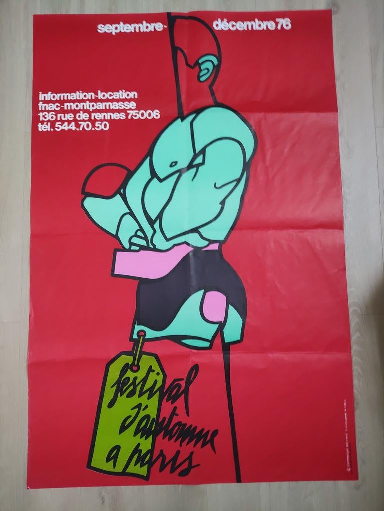Affiche Festival d'Automne à Paris Valerio ADAMI -1976, Enlèvement