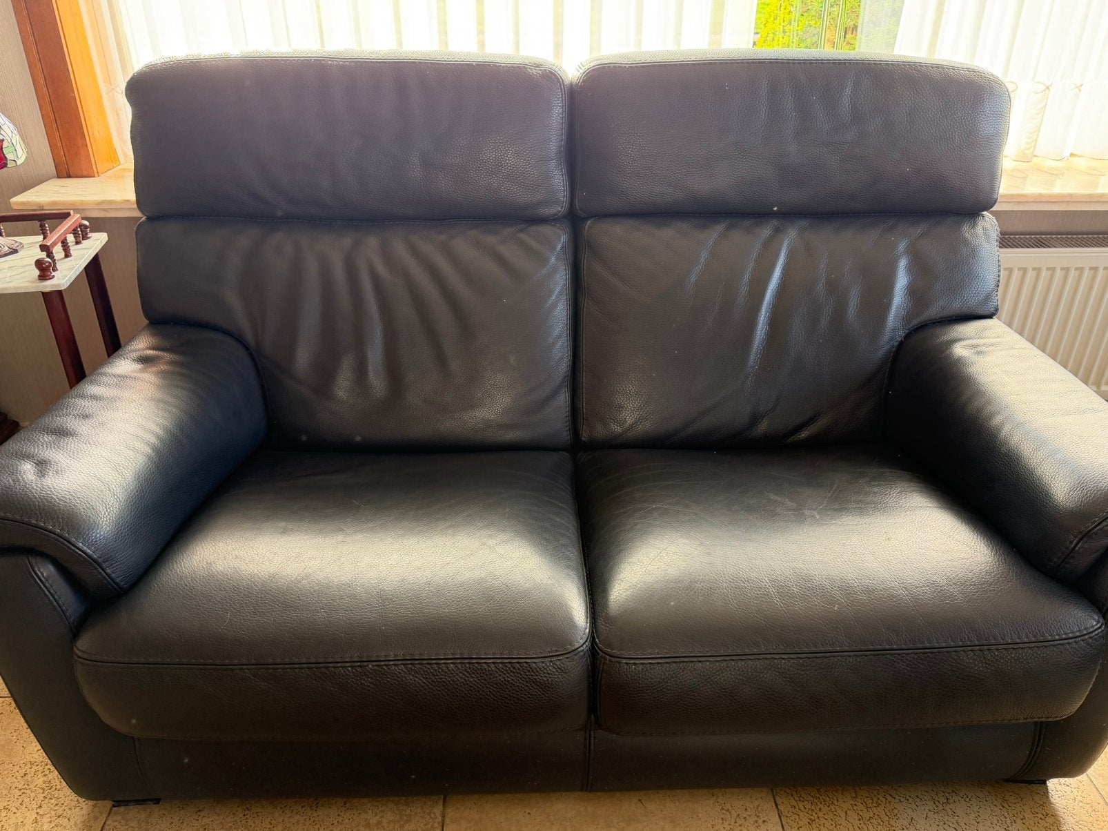 chaise en cuir à vendre, Maison & Meubles, Canapés | Salons, 250 à 300 cm, Banc droit, Enlèvement, Utilisé